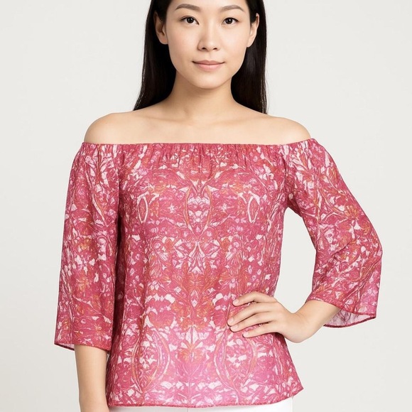 Show me your mumu Tops - NWT XS Show Me Your MuMu off shoulder paisley floral bell sleeve sheer blouse